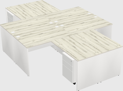 Quad l-shaped office desks
