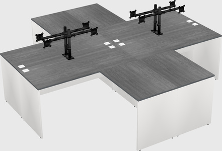 Quad l-shaped office desks