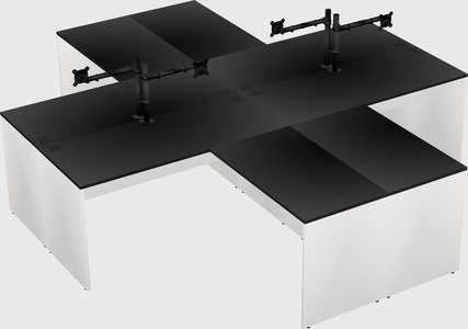 Quad l-shaped office desks