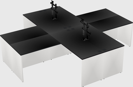 Quad l-shaped office desks