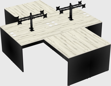 Quad l-shaped office desks