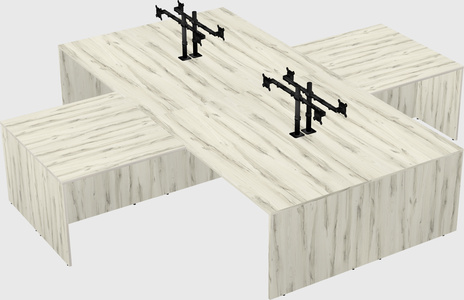 Quad l-shaped office desks