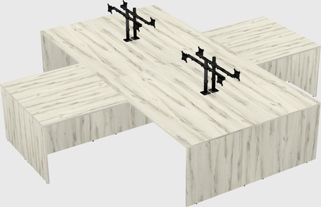 Quad l-shaped office desks