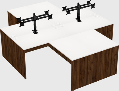 Quad l-shaped office desks
