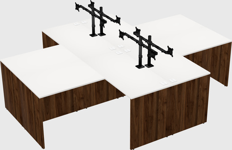 Quad l-shaped office desks