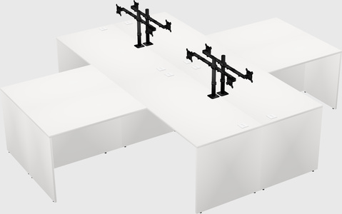 Quad l-shaped office desks