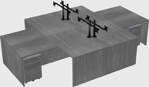 Quad l-shaped office desks