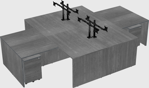 Quad l-shaped office desks