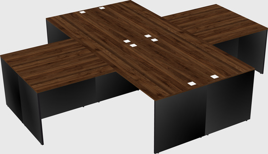Quad l-shaped office desks