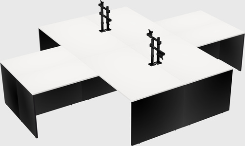 Quad l-shaped office desks