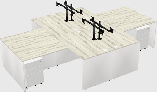 Quad l-shaped office desks