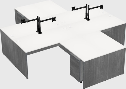 Quad l-shaped office desks