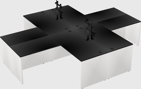 Quad l-shaped office desks