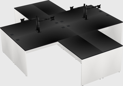 Quad l-shaped office desks