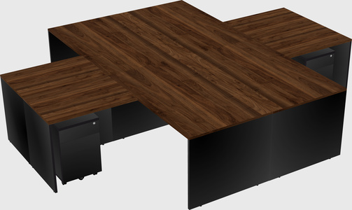 Quad l-shaped office desks