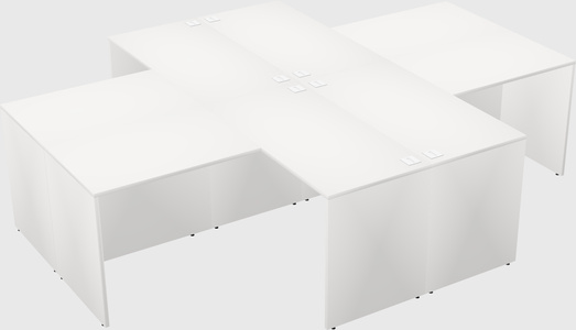 Quad l-shaped office desks