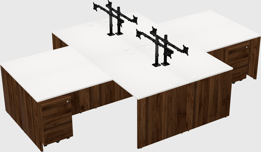 Quad l-shaped office desks