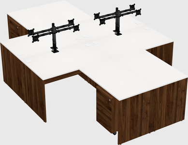 Quad l-shaped office desks
