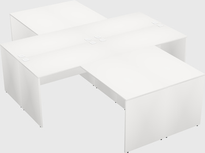 Quad l-shaped office desks
