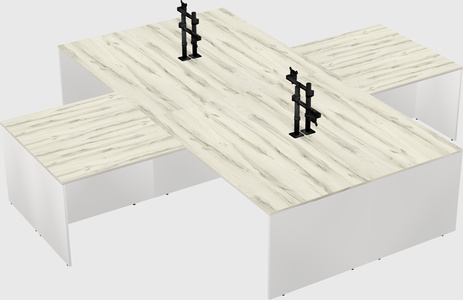 Quad l-shaped office desks