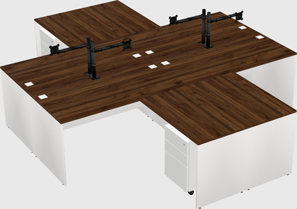Quad l-shaped office desks