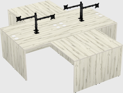 Quad l-shaped office desks