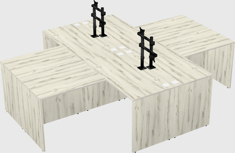 Quad l-shaped office desks