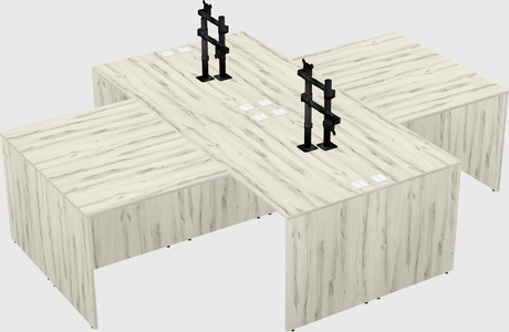 Quad l-shaped office desks