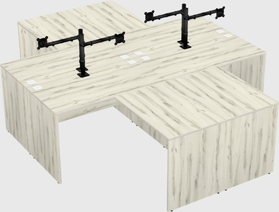Quad l-shaped office desks