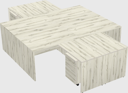 Quad l-shaped office desks
