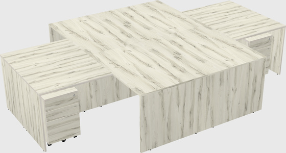 Quad l-shaped office desks