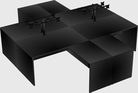 Quad l-shaped office desks