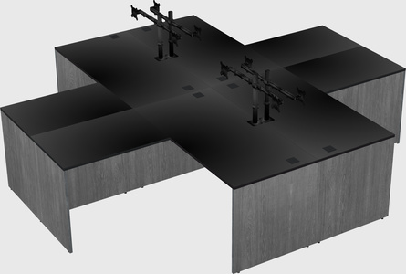 Quad l-shaped office desks