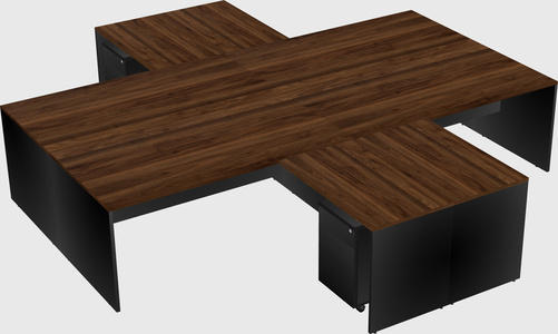 Quad l-shaped office desks