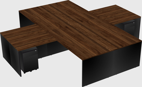 Quad l-shaped office desks