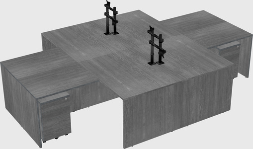 Quad l-shaped office desks