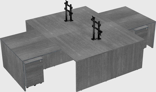 Quad l-shaped office desks