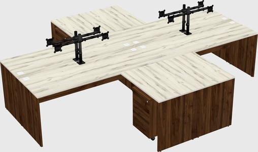 Quad l-shaped office desks