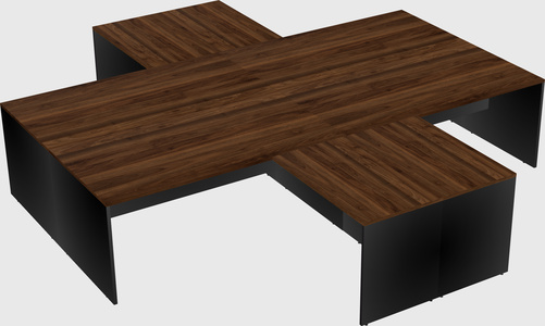 Quad l-shaped office desks