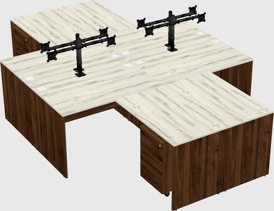 Quad l-shaped office desks