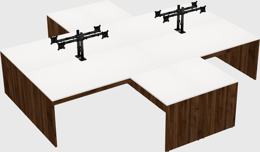 Quad l-shaped office desks