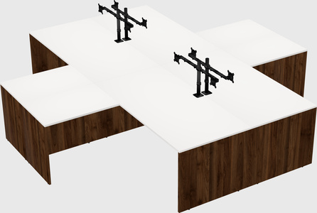 Quad l-shaped office desks