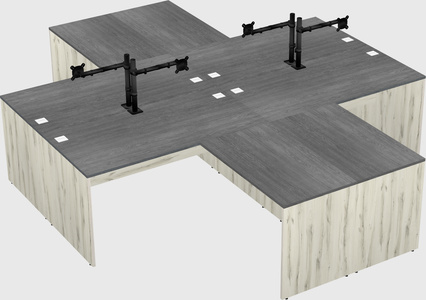 Quad l-shaped office desks