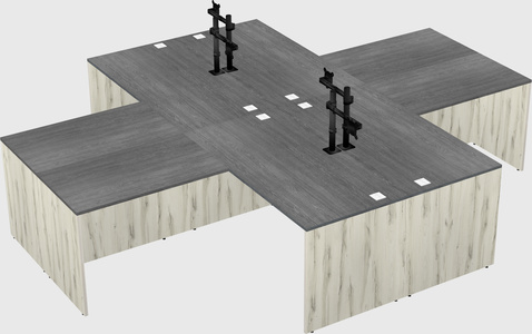 Quad l-shaped office desks