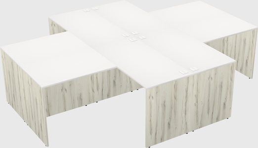 Quad l-shaped office desks