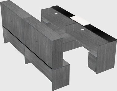 Shared u-shaped reception desks
