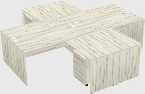 Quad l-shaped office desks