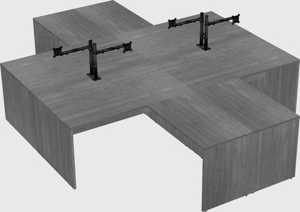 Quad l-shaped office desks
