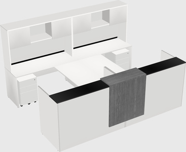 Shared u-shaped reception desks