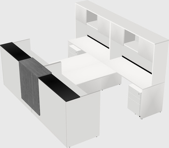 Shared u-shaped reception desks